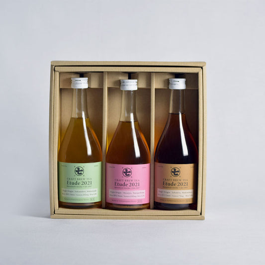 Etude series 3-bottle set Sakimidori, Matsuju, Yabukita each in a 500ml box